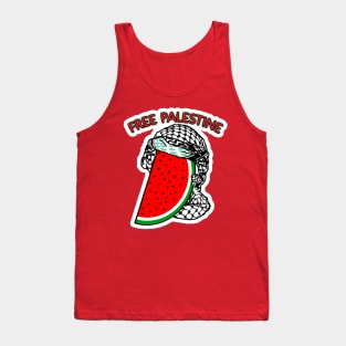 Watermelon Keffiyeh - Half Wrap - Free Palestine - Front Tank Top